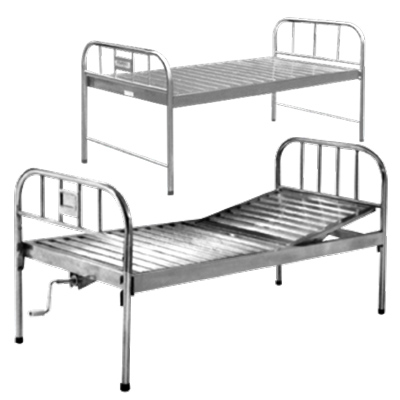 上海躍進(jìn)不銹鋼醫(yī)用病床手動單搖雙搖床